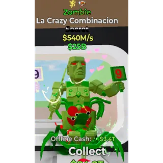 Fortnite Steal the Brainrot Zombie La Crazy Combinacion 540M/s 2trait
