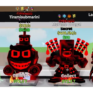 Fortnite Steal the Brainrot Darkness Tiramisubmarini 2B/s 4 traits Bundle