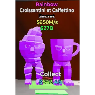 Fortnite Steal the Brainrot Rainbow Croissantini et Caffettino 650m/s