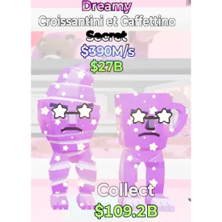 Fortnite Steal the Brainrot Dreamy Croissantini et Caffettino 390M/S super rare NEW brainrot