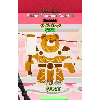 Fortnite Steal the Brainrot choclate Bearini Plammini Guardini 892.5m/s super rare 0.2%