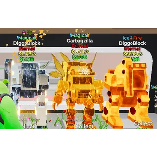 Fortnite Steal the Brainrot ice fire Magical Diggoblock Garbagzilla Bundle For Crylos