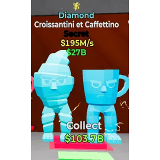 Fortnite Steal the Brainrot Diamond Croissantini et Caffettino 1 traited 195m/s