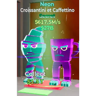 Fortnite Steal the Brainrot Neon Croissantini et Caffettino 617.5m/s