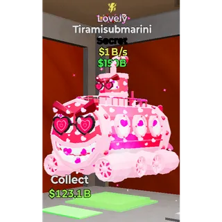 Fortnite Steal the Brainrot lovely Tiramisubmarini 1B/s lighting