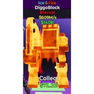 Fortnite Steal the Brainrot Ice&Fire Diggoblock Super Rare NEW