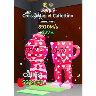 Fortnite Steal the Brainrot Lovely Croissantini et Caffettino 910M/S super rare NEW brainrot