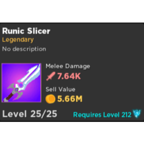 Runic Slicer Rumble Quest In Game Items Gameflip - roblox rumble quest codes
