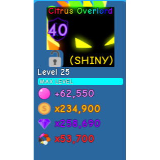 Pet Shiny Citrus Overlord Op Bgs In Game Items Gameflip - overlord op 3 roblox id