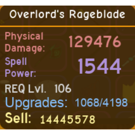 Dungeon Quest Overlord S Rageblade In Game Items Gameflip - new legendary sword in dungeon quest roblox