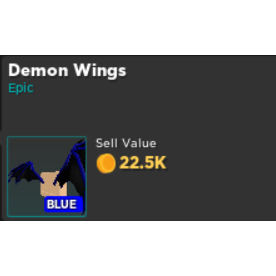 Rumble Quest Demon Wings Blue In Game Items Gameflip - demon picture roblox id