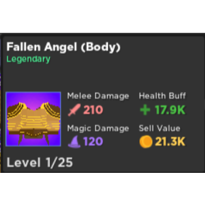 Rumble Quest Fallen Angel Set In Game Items Gameflip