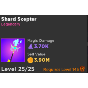 Shard Scepter Rumble Quest In Game Items Gameflip - roblox dungeon quest legendary staff