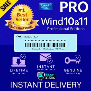 Windows 10/11 Pro 1PC 64/32Bit Lifetime Online Global Activation Key