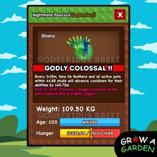 15 SECOND NIGHTMARE GODLY PEACOCK