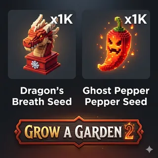 X1000 DRAGON'S BREATH SEEDS + X1000 GHOST PEPPER SEEDS | BUNDLE | GROW A GARDEN 2