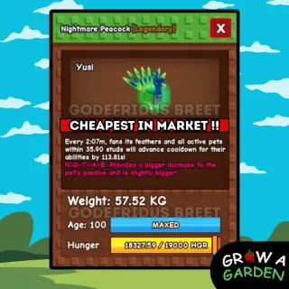 NIGHTMARE HUGE PEACOCK