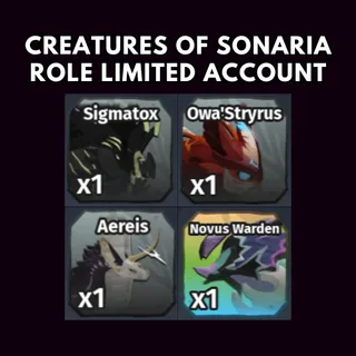 👑 4 ROLE LIMITED - CREATURES OF SONARIA ACCOUNT