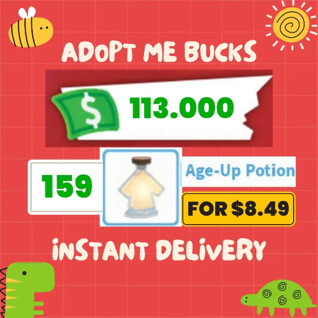 ADOPT ME BUCKS + AGE UP POTION - Adopt Me Game Items - Gameflip