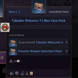 THRONE AND LIBERTY - Talandre Welcome T2 Rare Gear Pack