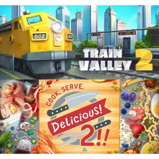 Train Valley 2 + Cook, Serve, Delicious! 2!! (2 Games Bundle)