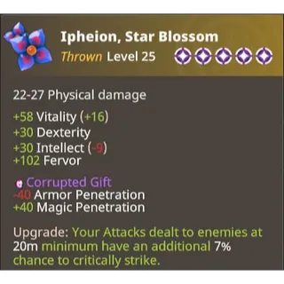 Farever - Ipheion, Star Blossom lvl 25 - Legendary - 5 Stars [EU]