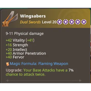 Farever - Wingsabers | Legendary Item | Level 20 | Upgraded lvl 5 [EU]