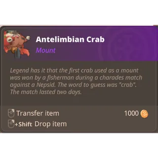 Farever - Antelimbian Crab Mount [NA]