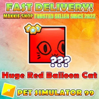Huge Red Balloon Cat