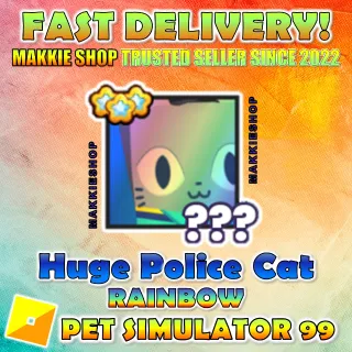 Rainbow Huge Police Cat