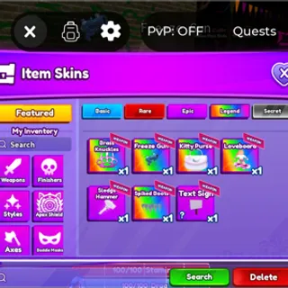 baddies weapons