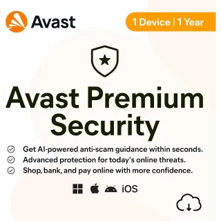 Avast Premium Security 2026- Global (1 Year| 1 device)- Instance delivery