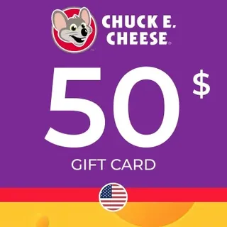 $50.00 Chuck E.Cheese's Gift Card (25$ x2)