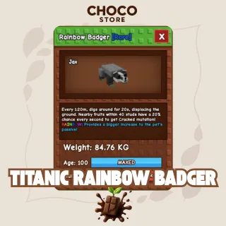 TITANIC RAINBOW BADGER - AGE 100
