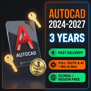 Autodesk AutoCAD 2024–2027 • 3-Year Access • On Your Email • Windows & Mac • Fast Delivery