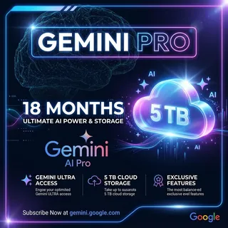 ⚡ Google Gemini AI Pro 18 Months + 5TB Cloud Storage | Personal Account Invite 🌎 GLOBAL [FAST]