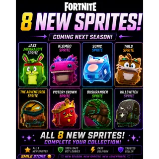AVAILABLE FOR PRE-ORDER: ALL 8 NEW FORTNITE SPRITES BUNDLE | NEW SEASON SPRITES