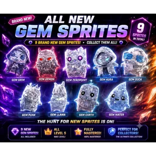 💎 All 9 Gem Sprites Bundle — Fully Mastered Level 5