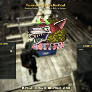 Glowing Blue Devil Mask