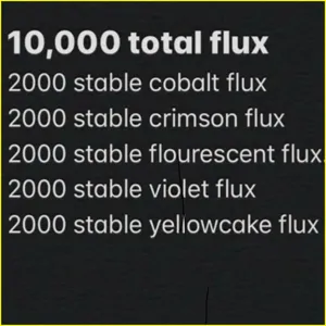 2000 of each stable flux