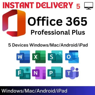 Office 365 Pro Plus  Lifetime 5 Devices for  Windows, Mac, Android