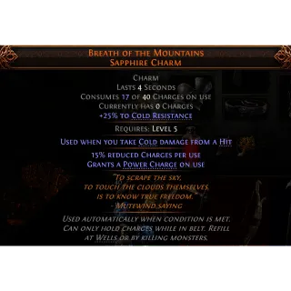 [League] Breath of the Mountains Sapphire Charm