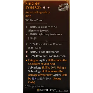 IP 925 Legendary Ring 2/3 Cost Res