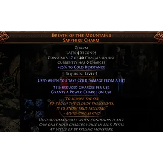 [League] Breath of the Mountains Sapphire Charm