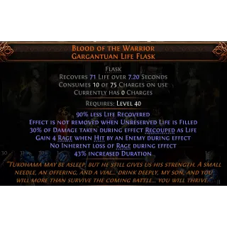 [League] Blood of the Warrior Gargantuan Life Flask