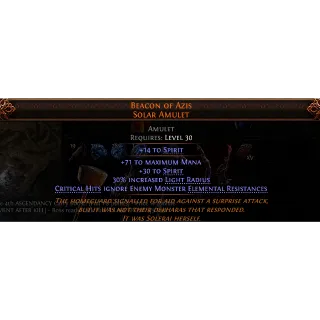 [League] Beacon of Azis Solar Amulet