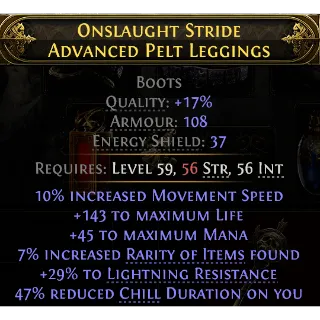 Rare Boots Str Int Movement Speed