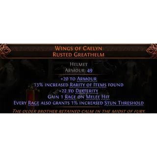 [League] Wings of Caelyn Rusted Greathelm