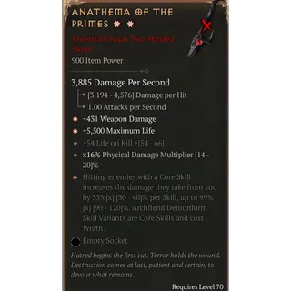 [Seasonal] 2 GA Anathema of the Primes