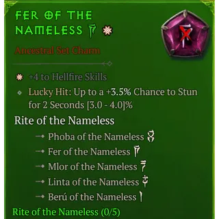 [Seasonal] 1 GA Fer of the Nameless +4 to Hellfire Skill